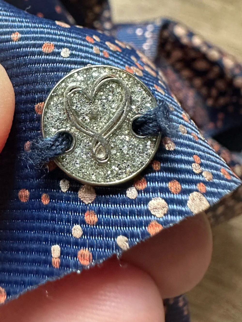 JoJo Siwa Navy Bow with Rose Gold Dot Accent